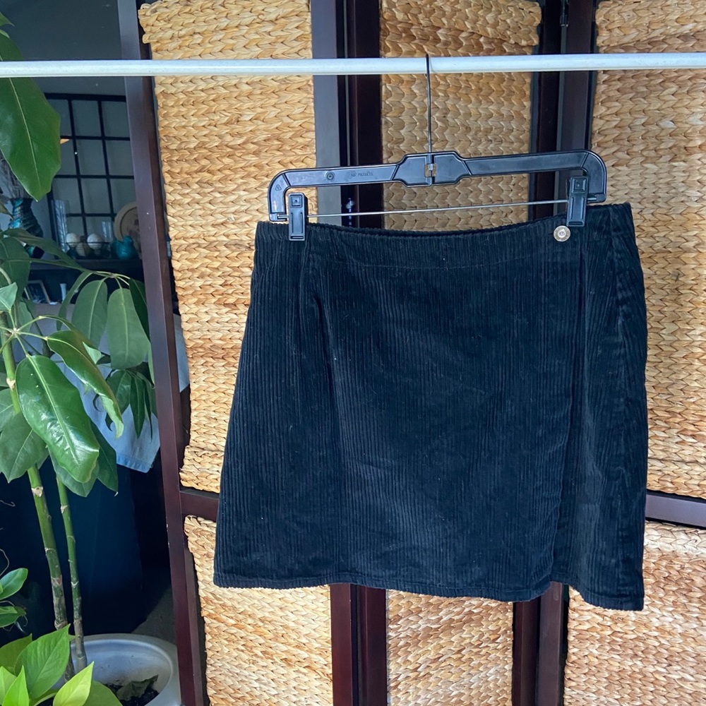 Vintage Navy Corduroy Wrap Skirt